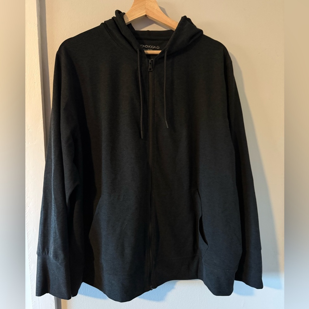 Women’s Beyond Yoga Zip Hoodie, Black Heather, 2X